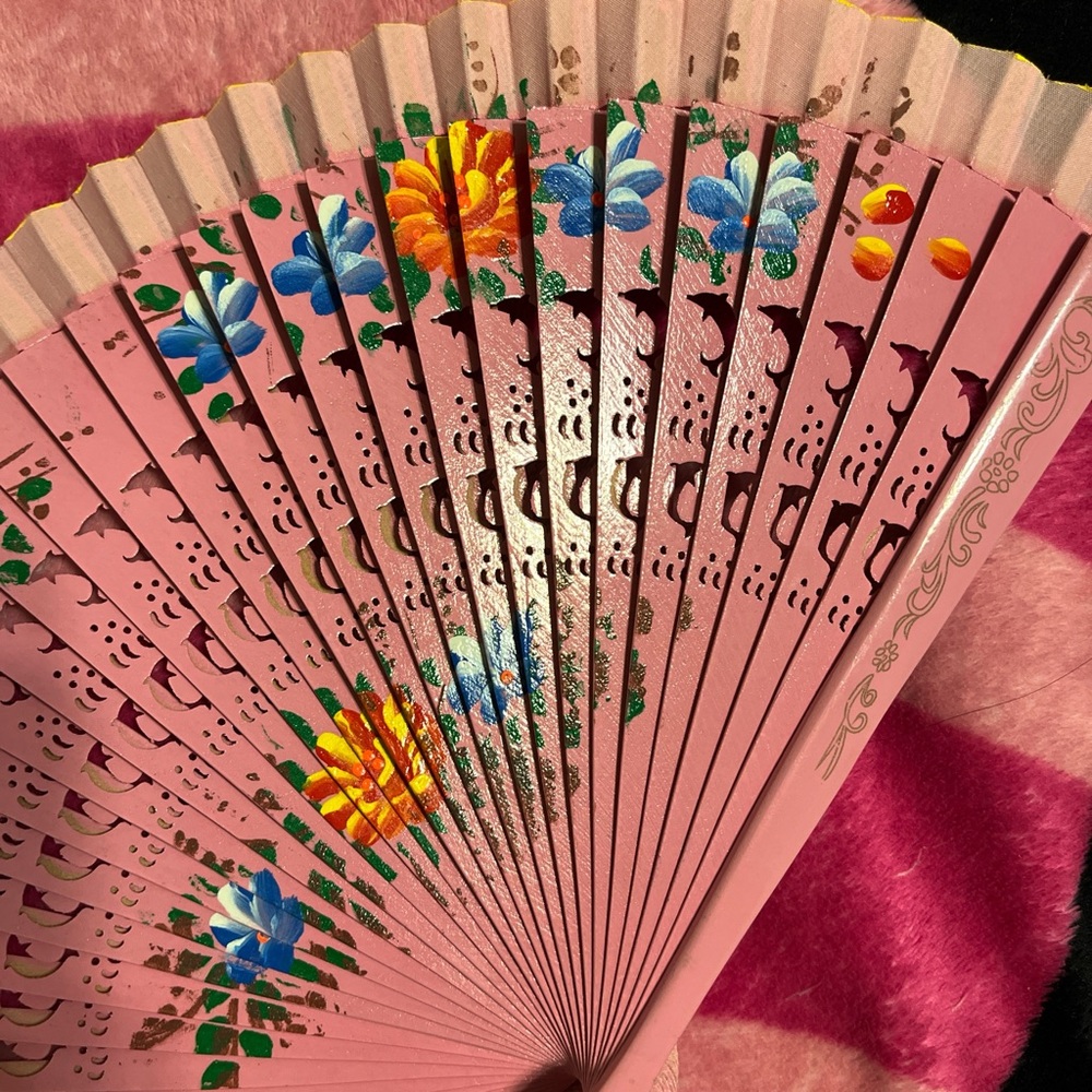 Floral Pink Hand Fan
